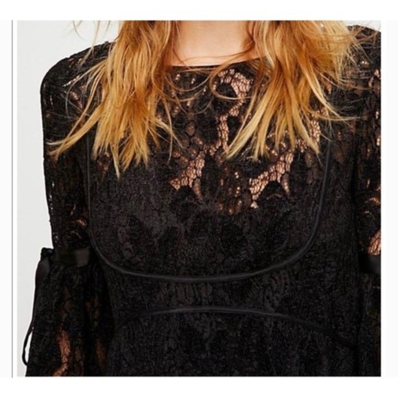 Hobo New FREE PEOPLE Ruby Lace Mini Dress sz M - Picture 5 of 8